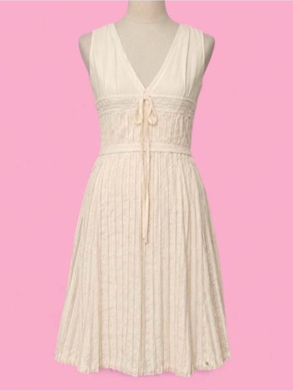 Vintage Cacharel NWT 100% Silk Pleated Midi Dress - French 42 / US 10